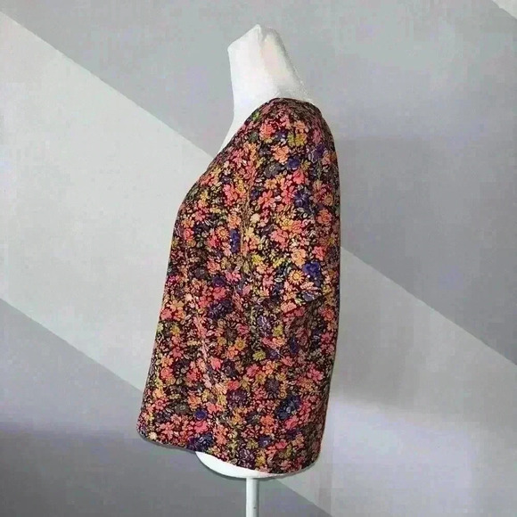 Fun & Flirt Womens Short Sleeve Neon Floral Top Size Large - Picture 2 of 10